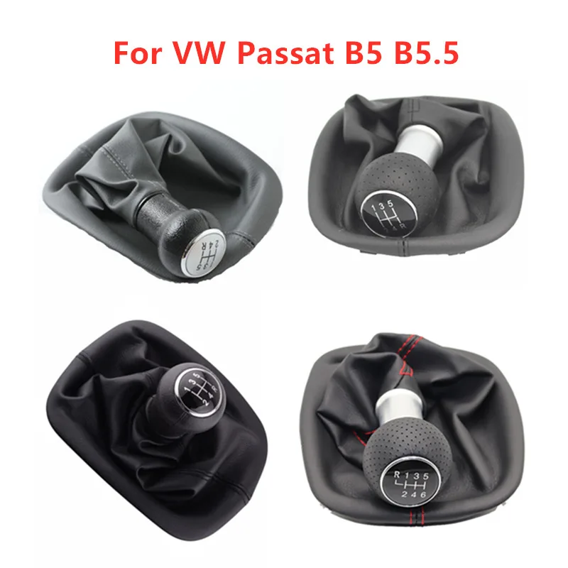 5 6 Speed Car Gear Shift Knob for VW Passat B5 B5.5 1997-2005 FL (00-05) 3B 3B2 3B5 1996-2000 Leather ABS Gaiter Accessories