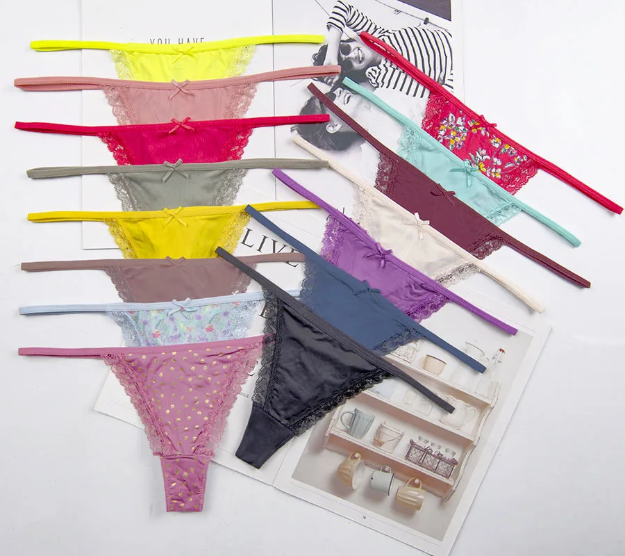 New  multi-color Sexy cozy comfortable Lace Briefs  thongs Underwear Lingerie for women 1pcs