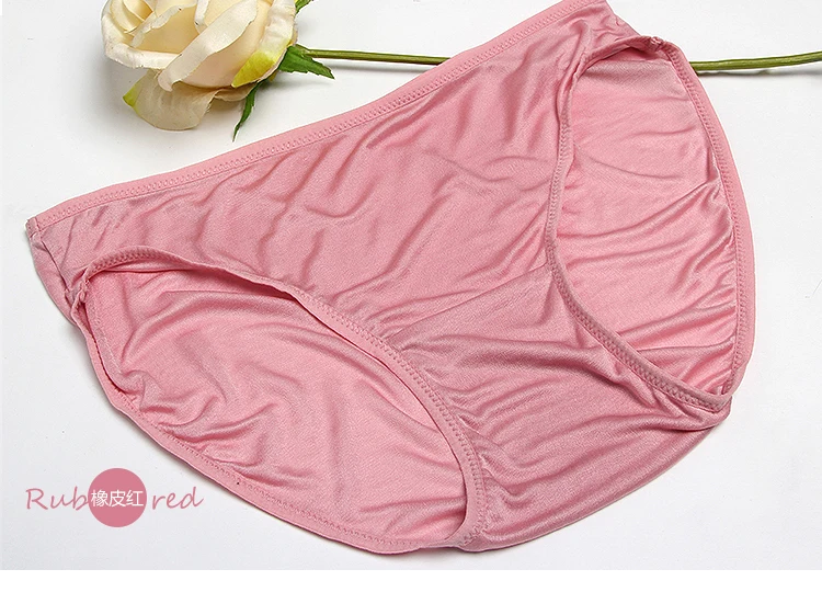 

100% pure silk briefs ladies low waist briefs knitted pure color thin breathable sexy