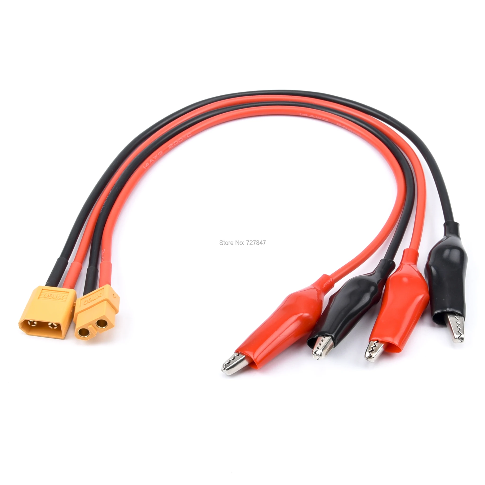 Universal Charger Cable XT60 Male / Female to Crocodile Clip Conector Plug 14Awg Wire Cable