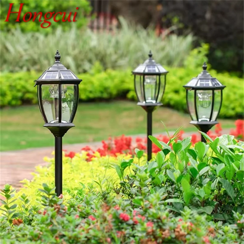 

Hongcui Retro Simple Outdoor Black Lawn Lamp LED Light Classical Waterproof Home for Villa Path Garden