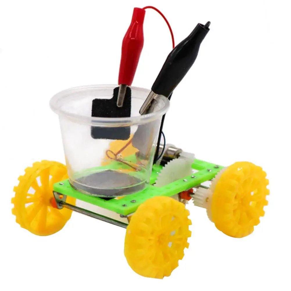 Coche eléctrico de agua salada para niños, juguete educativo de construcción, modelo de coche, Kit de experimentos científicos, ideal para regalo