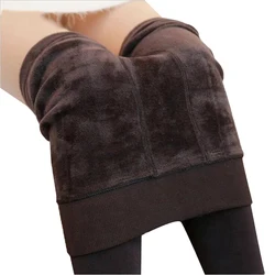 Leggings cálidos de invierno S-5XL de talla grande para mujer, pantalones cálidos de terciopelo, mallas gruesas de cintura alta, pantalones de invierno, mallas para mujer