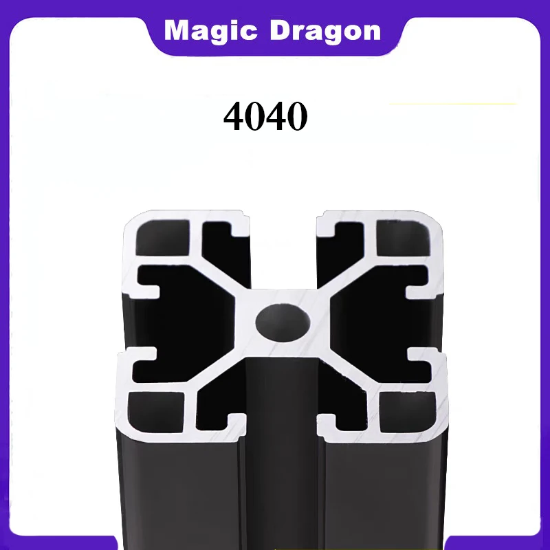 1PC BLACK 4040 European Standard Anodized Aluminum Profile Extrusion 100-800mm Length Linear Rail for CNC 3D Printer CNC