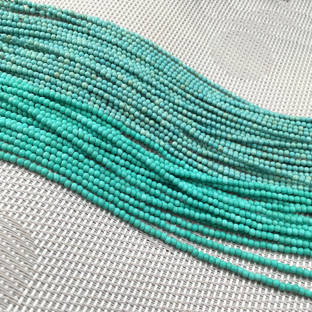 Natural stone loose beads Round shape Turquoises string bead For jewelry making DIY bracelet necklace accessories