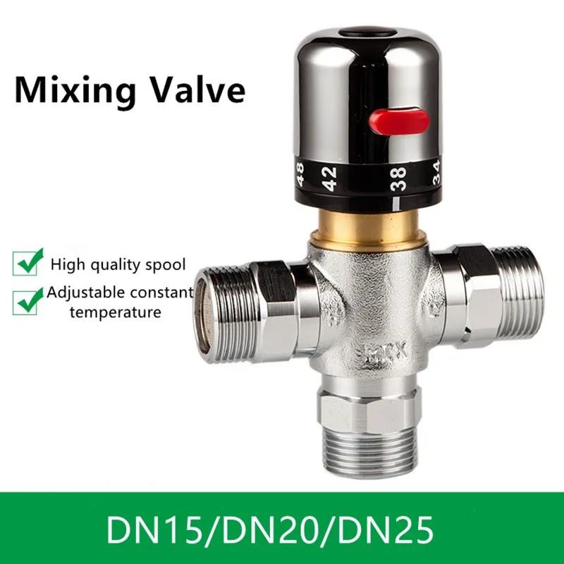 

NEW 1PC DN15/DN20/DN25 Brass Thermostatic Mixing Valve Bathroom Water Temperature Control Faucet Cartridges