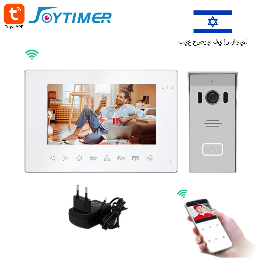 Joytimer Tuya WiFi Wired Video Intercom System For Home indoor Monitor Doorbell Intercom with a camera Motion Detection Record
