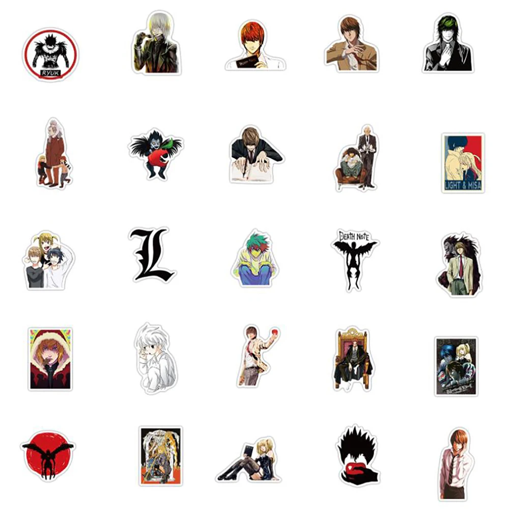 10/30/50PCS Anime DEATH NOTE Graffiti Stickers DIY Motorcycle Luggage Skateboard Cartoon Cool Classic Toy Decal Sticker for Kid