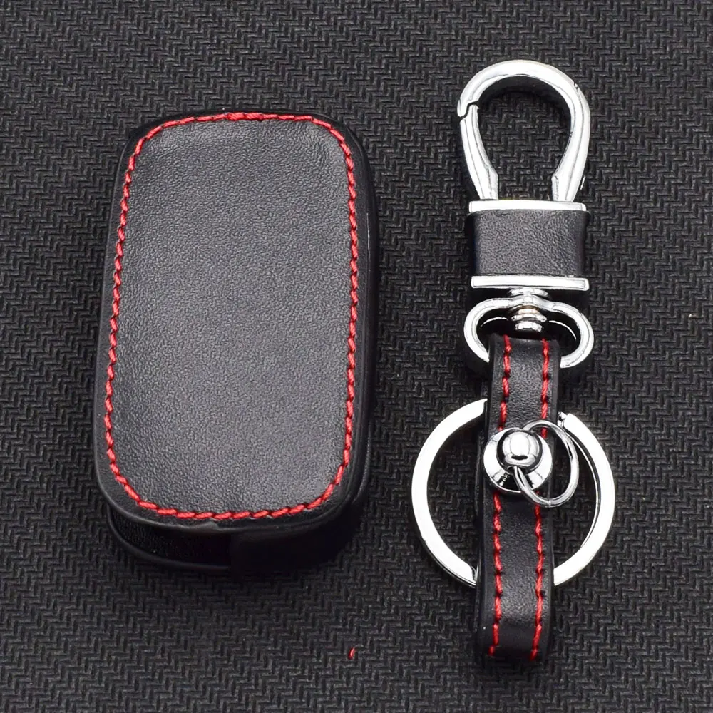 Leather Car Key Case For VW Volkswagen Multivan Sharan Crafter Seat Alhambra 4 Buttons Flip Remote Control Fobs Protector Cover