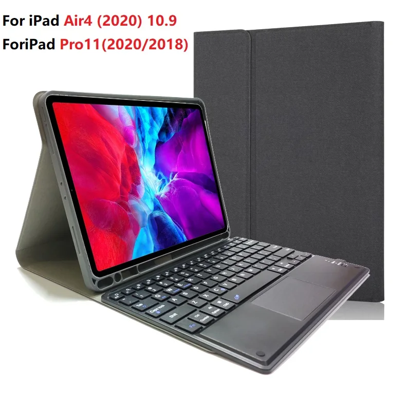 

With Pen Slot Cover For iPad Air4 Air 4 10.9 Case Pro 11 inch 2020 2018 Detachable Bluetooth Keyboard stand Funda case + Film