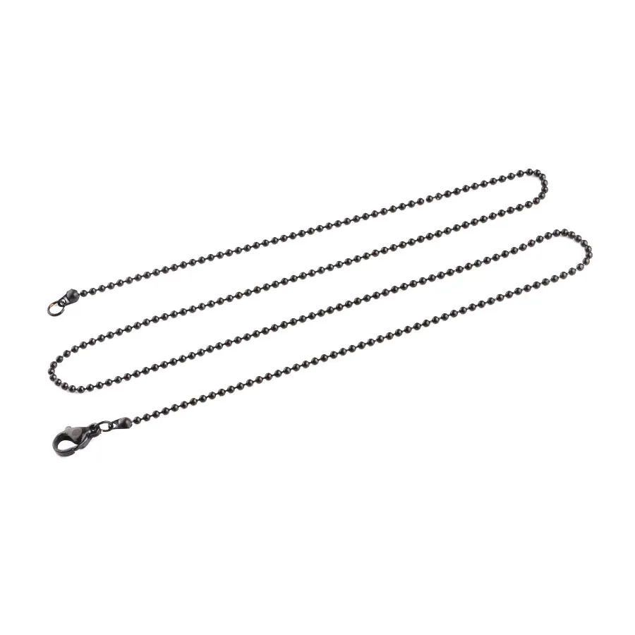 Fnixar Thickness 1.5mm Ball Bead Chain Necklace With Lobster Clasp Stainless Steel DIY Necklace Making 18“ 45cm 10piece/lot