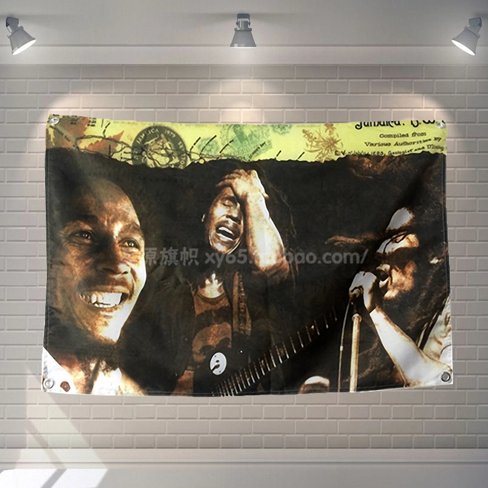 

Bob Marley Rock Band Music Poster Banners Hanging Pictures Art Waterproof Cloth Music Festival Banquet Party Party Home Decor