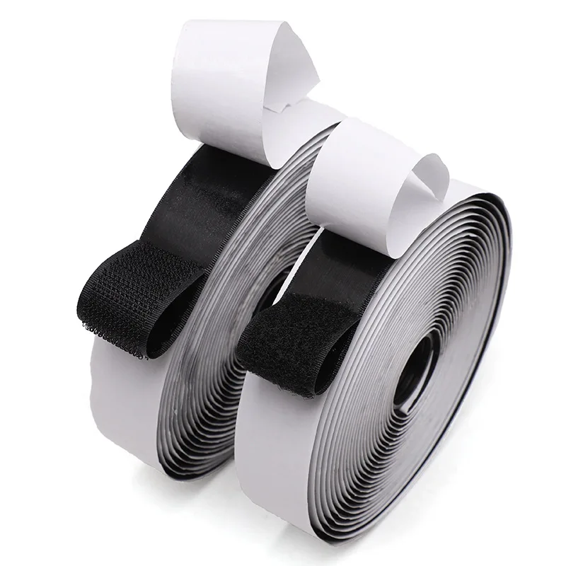 1M White Black Strong Self Adhesive Hook Loop Fastener Tape Nylon Sticker Adhesive With Glue DIY Clothing Home Decor 16/20/25mm