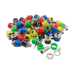 25Pcs/lot 5 Colors 4mm Banana Socket Binding Post 4mm Banana Female Plug Jack Adapter DIY Red Black Green Yellow Blue