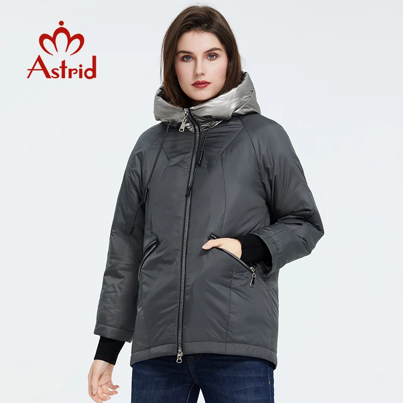 Astrid 2022 new arrival Spring Young fashion Short women coat high quality female Outwear Casual Jacket Hooded Thin coat AM-9343