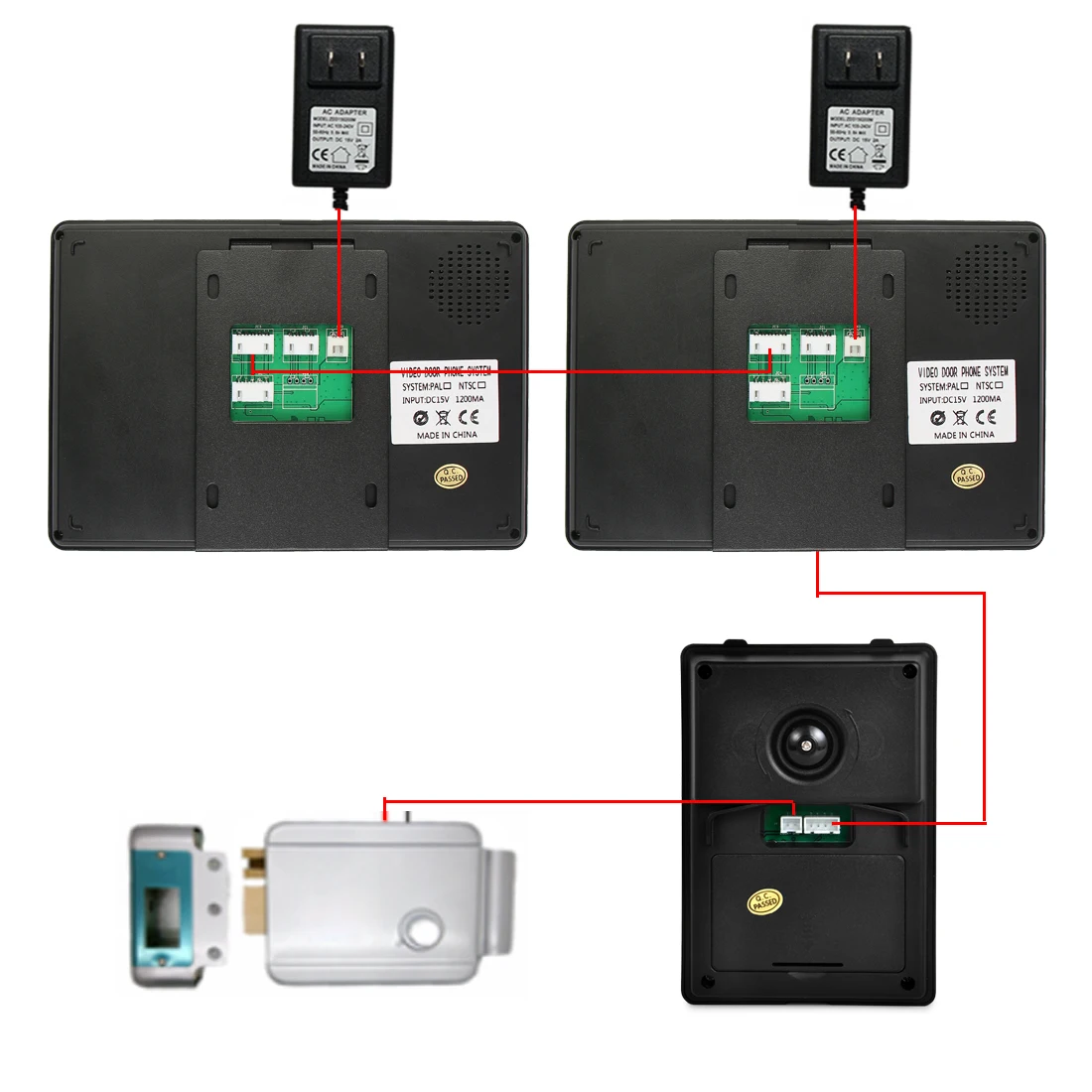 SYSD- 7 "Video Tür Telefon Türklingel Intercom Kit Video Intercom Freisprecheinrichtung Intercom System Mit Wasserdichte Outdoor IR Cam