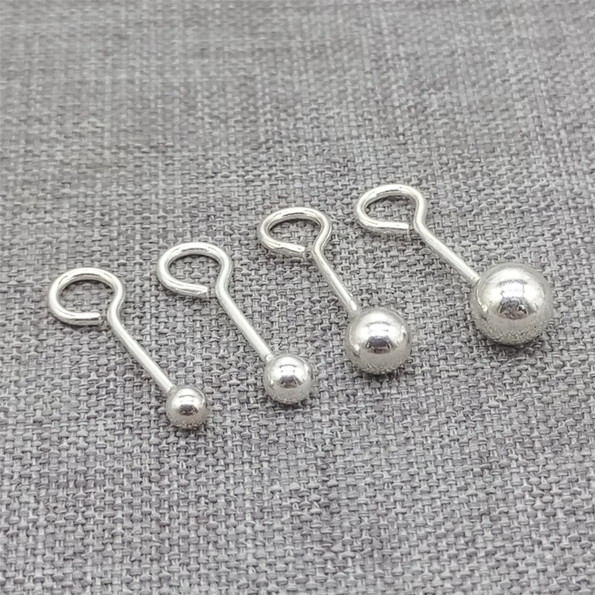 8prs 925 srebro kulkowe kolczyki w/otwarty pierścień 2.5mm 3mm 4mm 5mm