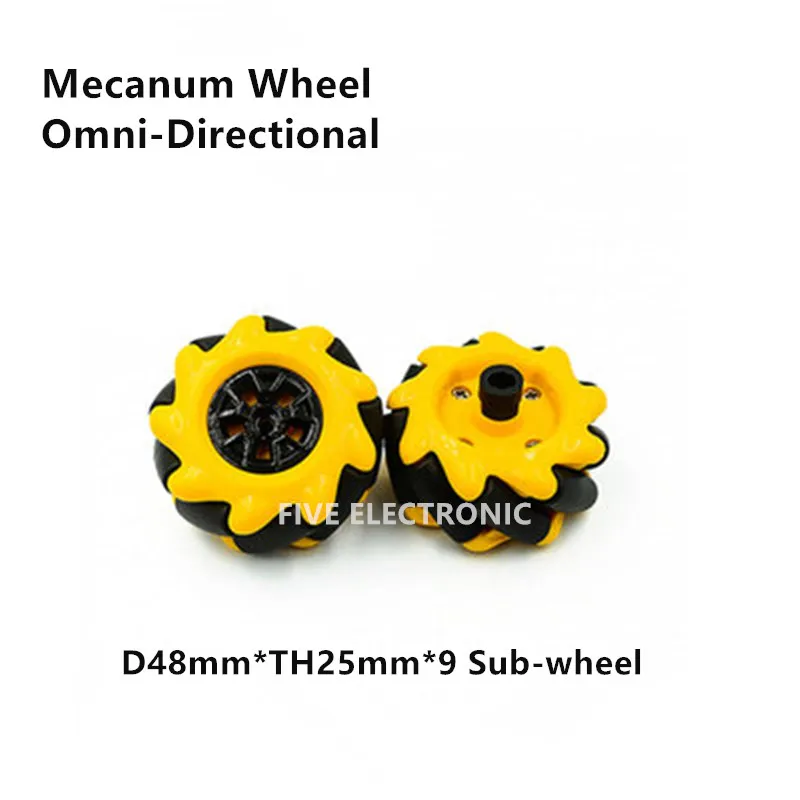 Mecanum Omni-Directional Wheel 48/60/80/97mm 9 Sub-Wheel ROS Tyre for Robot Car