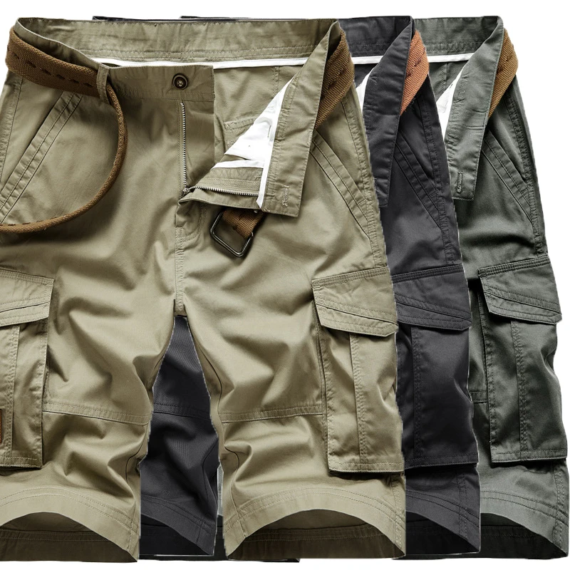 

2022 Summer Men's Baggy Multi Pocket Military Cargo Shorts Male Cotton Khaki Mens Tactical Shorts Short Pants tactical trousers