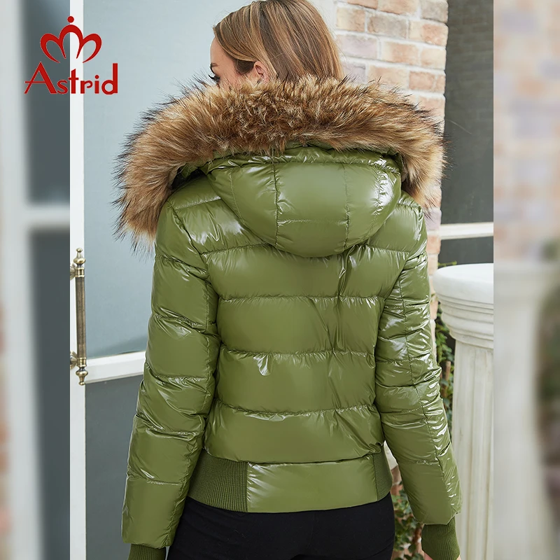 Astrid Large Natural Raccoon Fox Fur Hooded 2023 Winter warm Thick Coat Women Short Down Jacket Puffer fashion Female Parkas