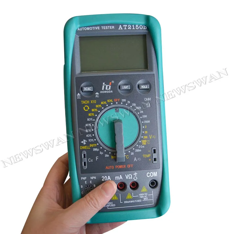 AT2150B Automotive Meter Tester Digital Multimeter Tachometer Cap Sensor w/ LCD Backlight