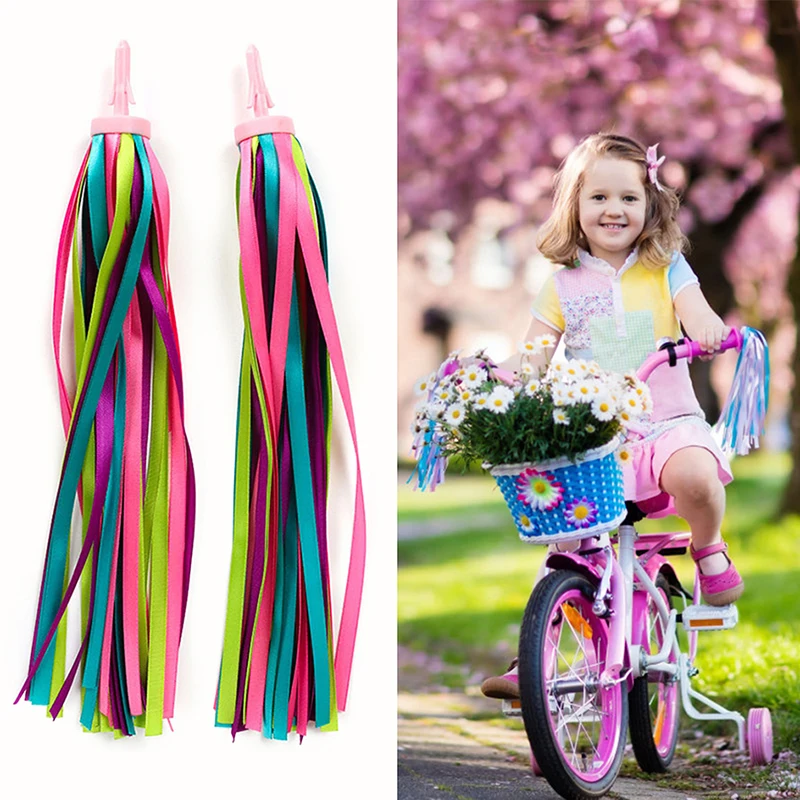 Bicycle Handlebar Tassels Kids Girls Boys Scooter Cycling Colorful Streamers Decoration Ribbon Outdoor Cycling Bike Accessories