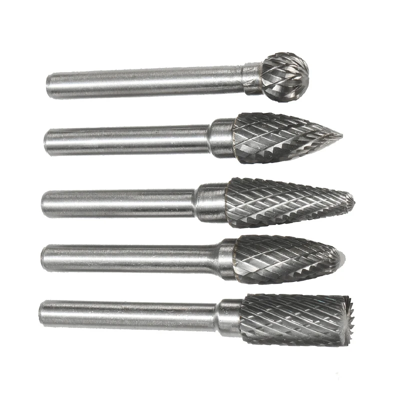 Flexible File 5Pcs 1/4 Inch 6mm Head Tungsten Carbide Rotary Point Burr Milling Cutters Die Grinder Shank Set For The Mill