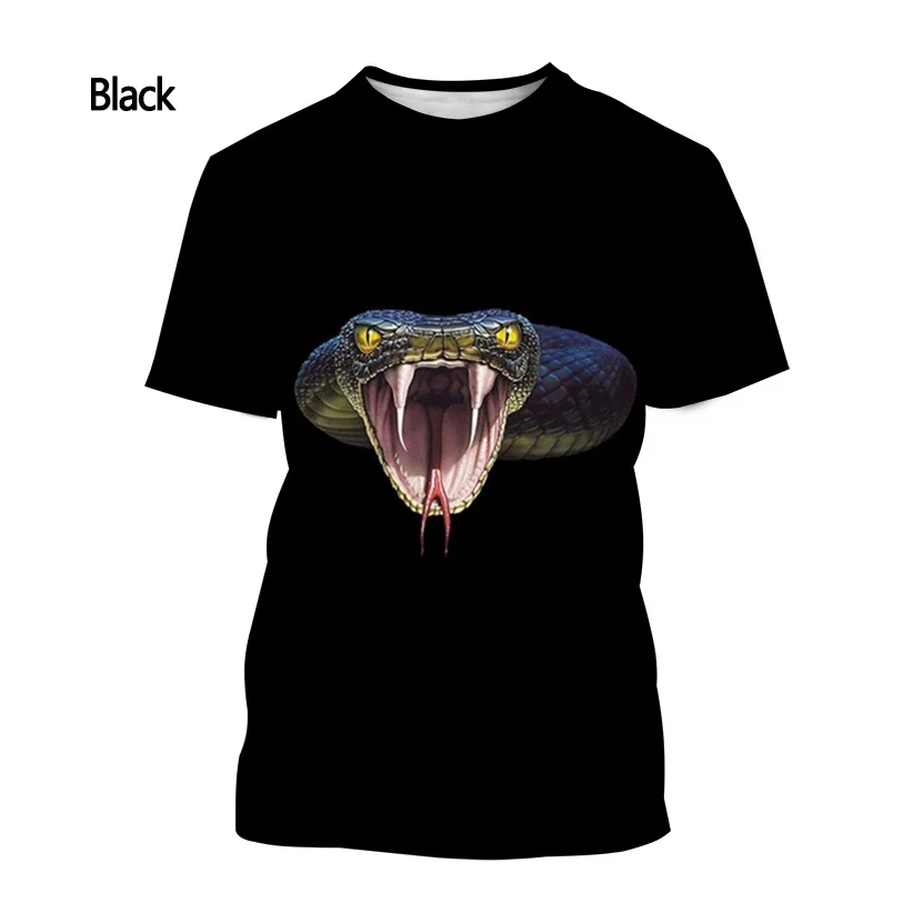 New fashion men and women 3d printing t-shirt snake t-shirt summer casual short-sleeved animal t-shirt