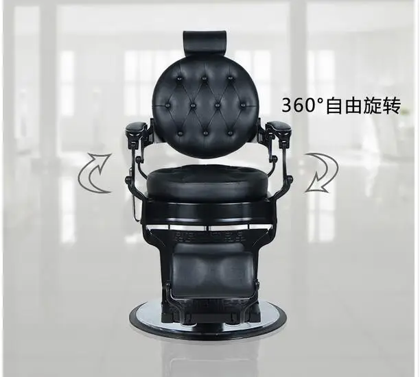 Retro men's oil head barber chair can be put down shaven hair salon hair salon dedicated cutting chair