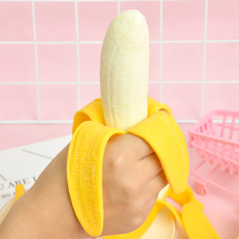 Peeled Banana Antistress Squishy Slow Rising Fruit Toy Simulation Banana Squeezable Soft Fruit Shape Sensory Fidget Squeeze Toy