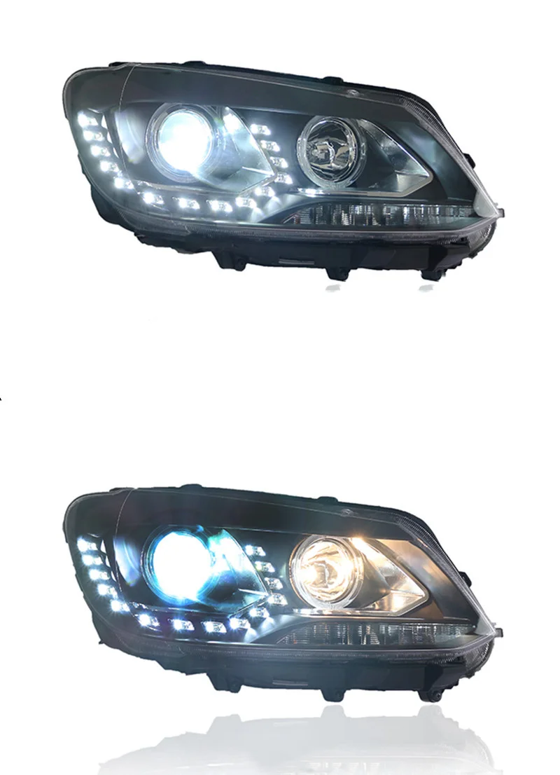 

Osmrk HID LED headlight assembly angel eye daytime running light with turn signal for Volkswagen Touran 2010-2015