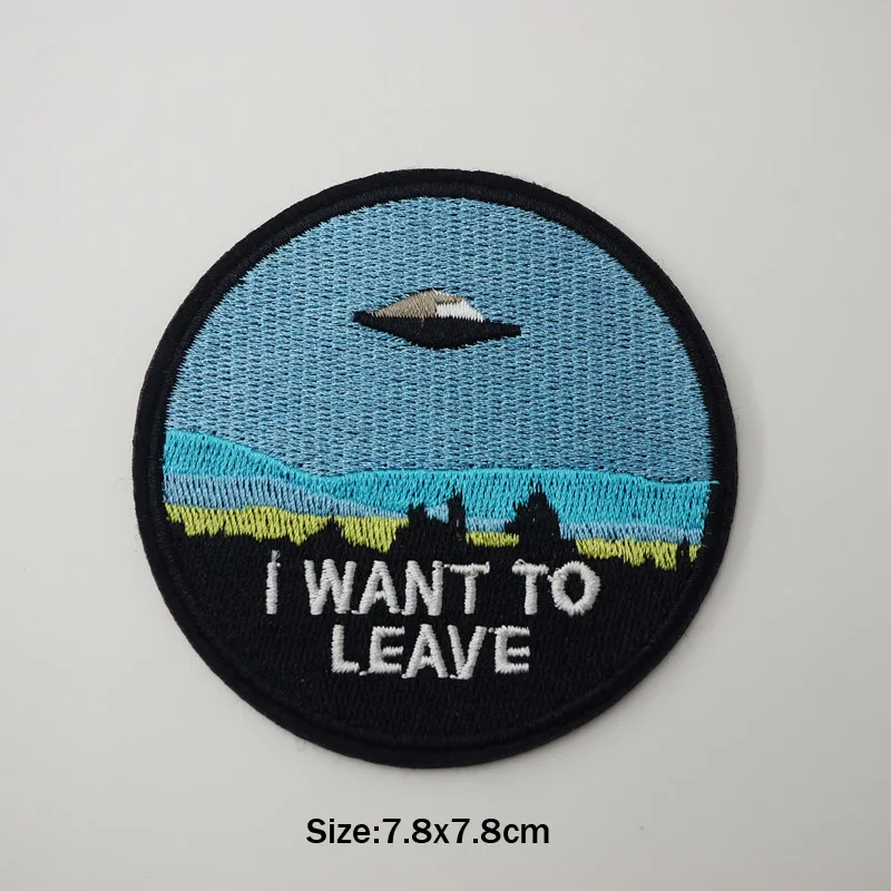 Alien UFO ET Iron On Knitting Textile Woven Sewing Accessories Patch Piece Popular Stripes Applique Stickers Personalized