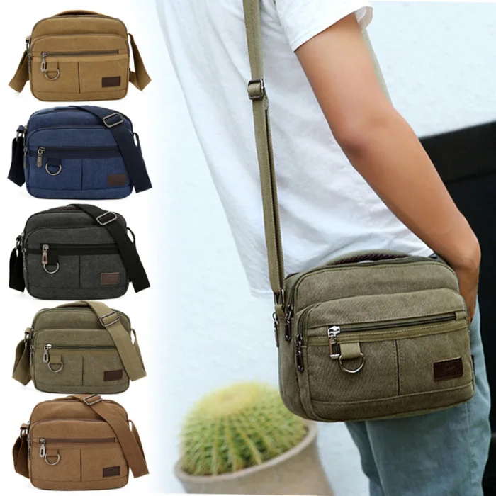Męskie płócienne torby na ramię Casual Tote Travel męskie solidne Joker Crossbody torby luksusowe Messenger torby moda wysokiej jakości torebka