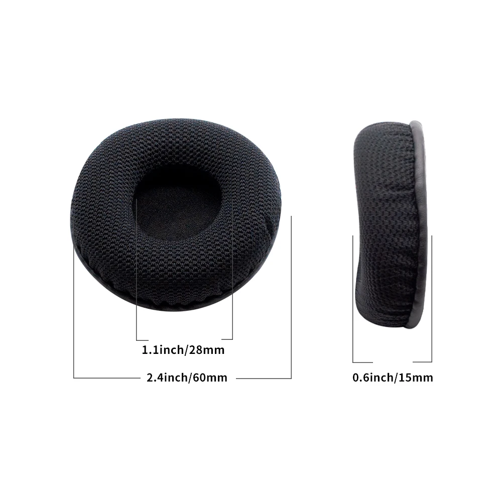 라운드 이어 쿠션 이어폰 패드, 블랙 메쉬 폼 헤드폰 수리 액세서리, 귀마개, 6cm-10cm, 1 쌍