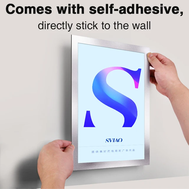 SVIAO A4 selbst-adhesive magnetische foto rahmen PVC nicht-perforierte wand material display rahmen thin customized display rahmen