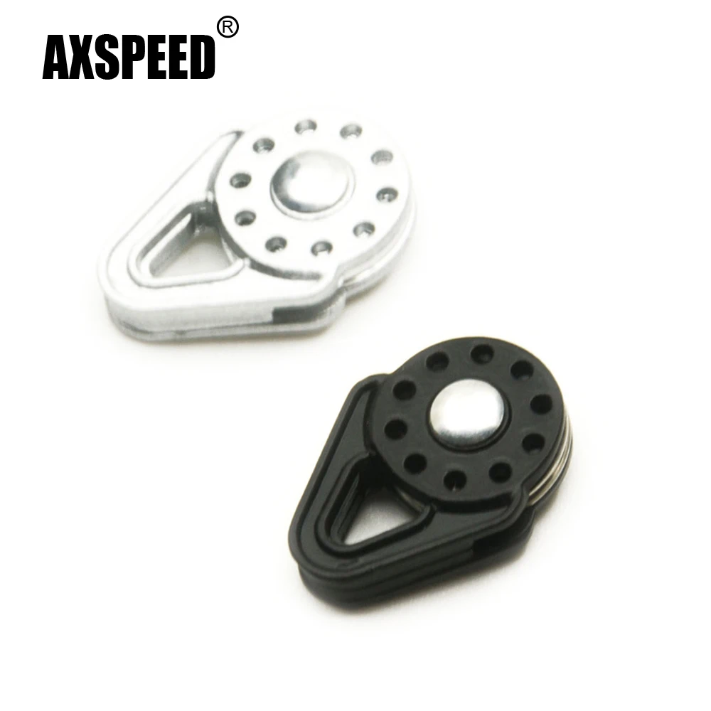 AXSPEED Alloy Heavy Duty Winch Pulley Snatch Block for Axial SCX10 TRX-4 D90 Tamiya 1/10 RC Car Truck Accessories