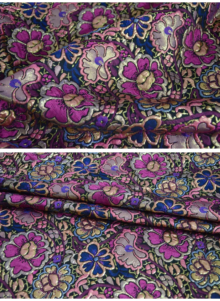 145cm width Imported European style Metallic Jacquard Brocade Fabric,3D jacquard yarn dyed fabric for Womens Coat Dress Skirt