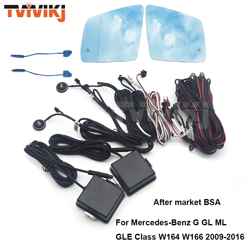 Zijspiegel Blauw Glas Lens Met Dodehoeksysteem Voor Mercedes-Benz G Gl Ml Gle Klasse W164 W166 2009-2016 Anti Verblinding