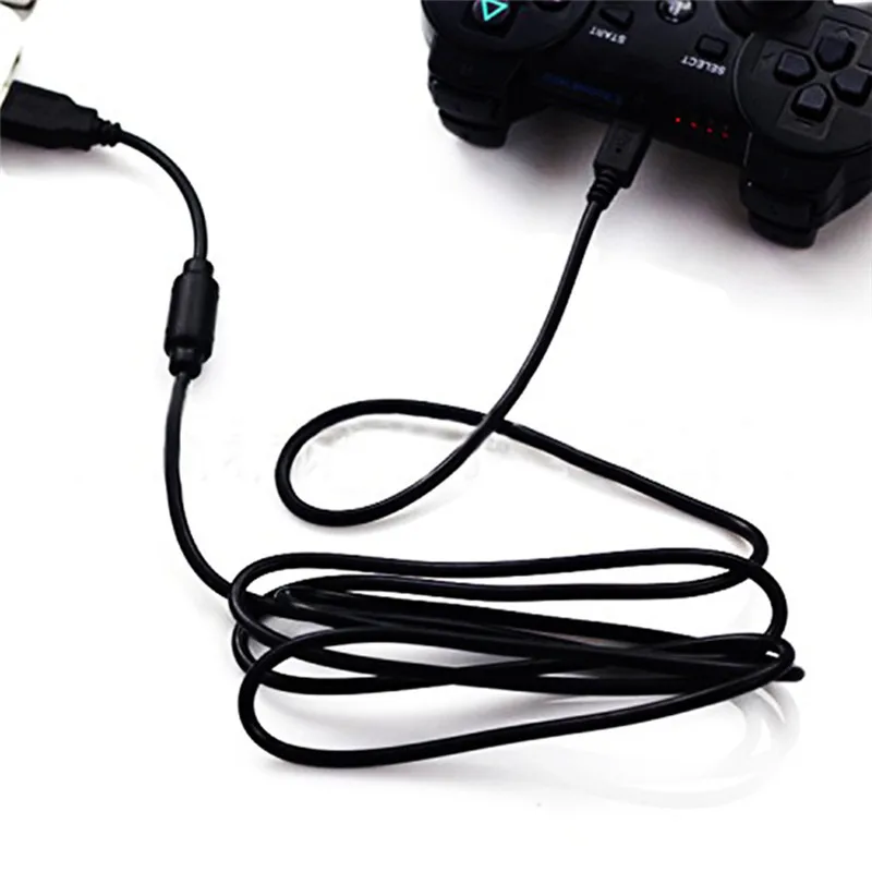 

Black USB 2.0 5-Pin Data Charger Cable for Ps3 Game Wireless Controller Connect Computer Play And Charge 1.8M