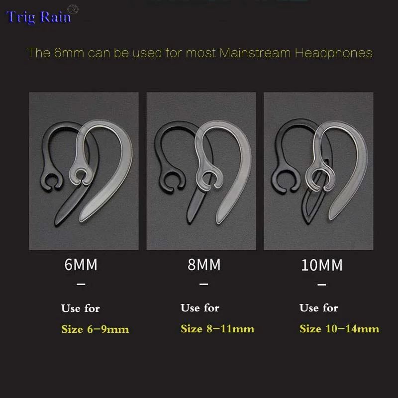 Earhook Bluetooth Earphone Headphone Silicone Earhooks Loop Clip Headset Ear Hook 6mm 8mm 10mm Replacement Headphone Accessories