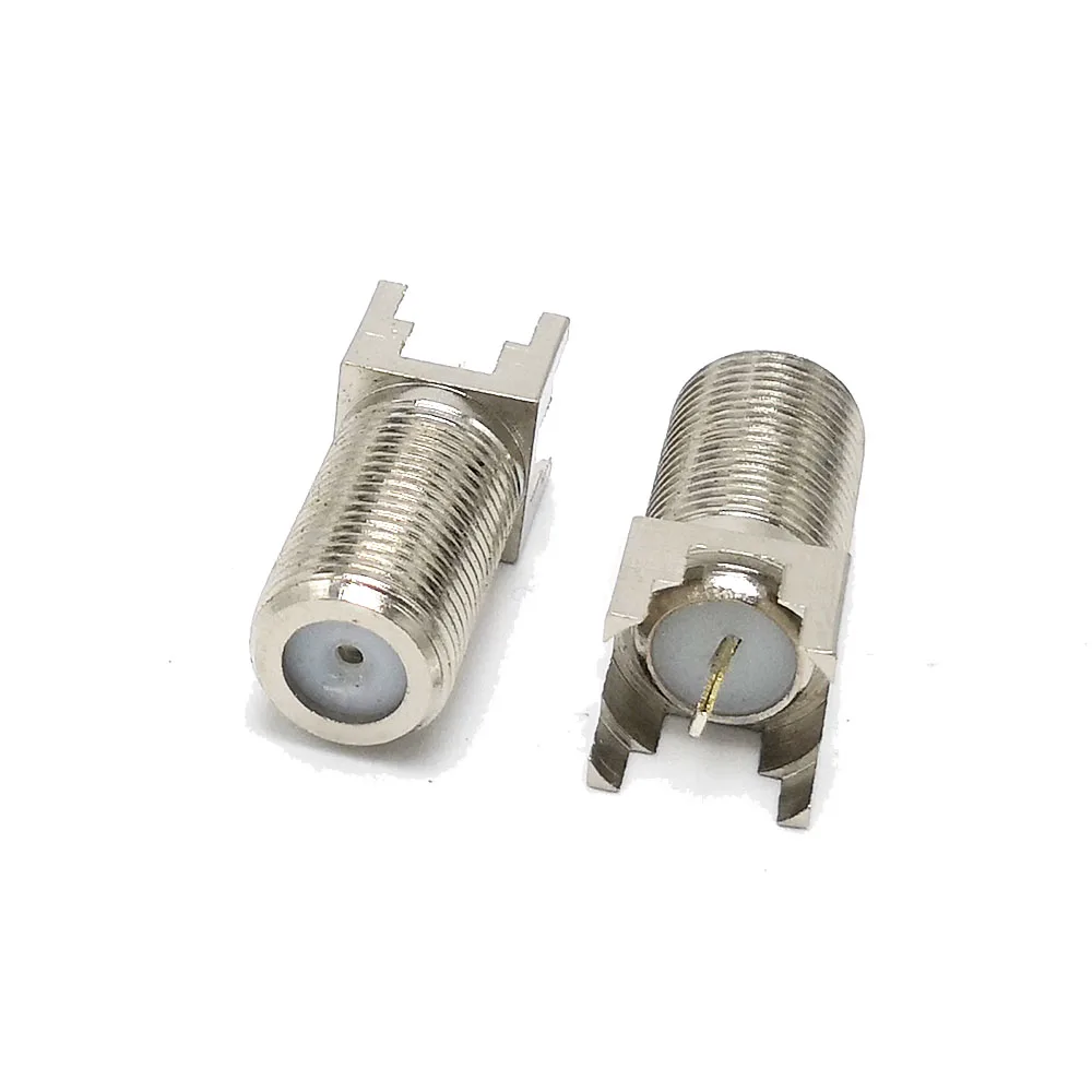 F-Typ-Buchsenstecker mit Ständer für Leiterplattenmontage, gerader CATV-HF-Koaxialstecker, 10 Stück/Lot – Detail 5