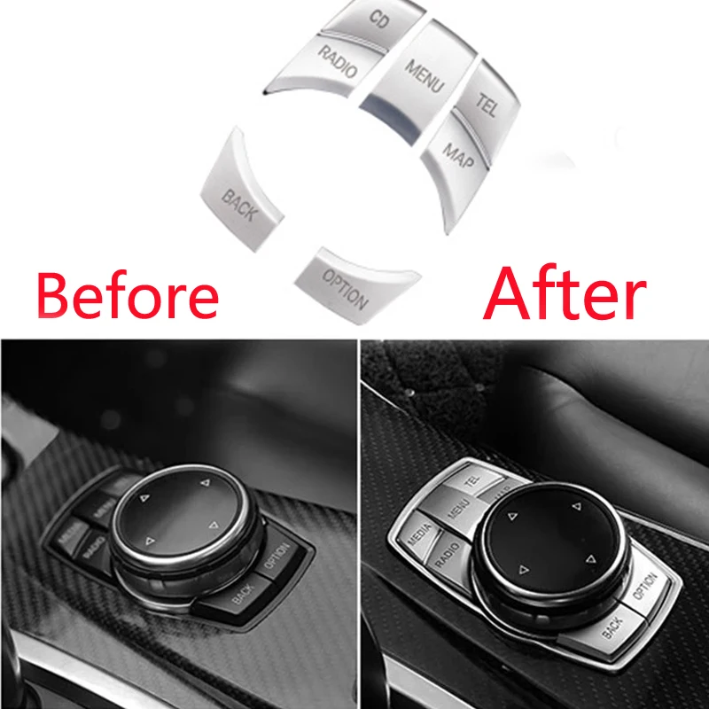 M For Bmw E90 E39 E46 E91 F30 G20 E60 F11 F10 F07 G30 E53 Series 1 2 4 6 3 5 7 8 Car Multimedia Buttons Cover iDrive Stickers