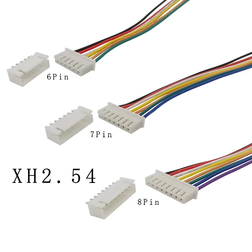 5Sets 20CM XH 2.54mm 2P 3P 4P 5P 6P 7P 8P 9P 10Pin Plug Terminals Cable Socket Connectors XH2.54 XH 2.54 JST Wire Connector