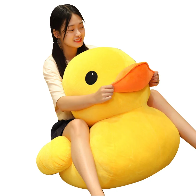 

Hot Giant Soft Cartoon Duck Plush Toy Big Stuffed Animal Duck Doll Pillow for Children Girl Gift Deco 39inch 100cm DY50738