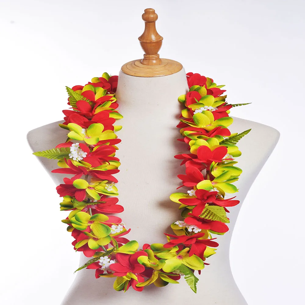 NEW COLOR Free Shipping 50PCS/lot HL0001A-4 100CM Silk Plumeria Lei Hawaii Hula Girl Dancer Tropical Flower Party Women Wear