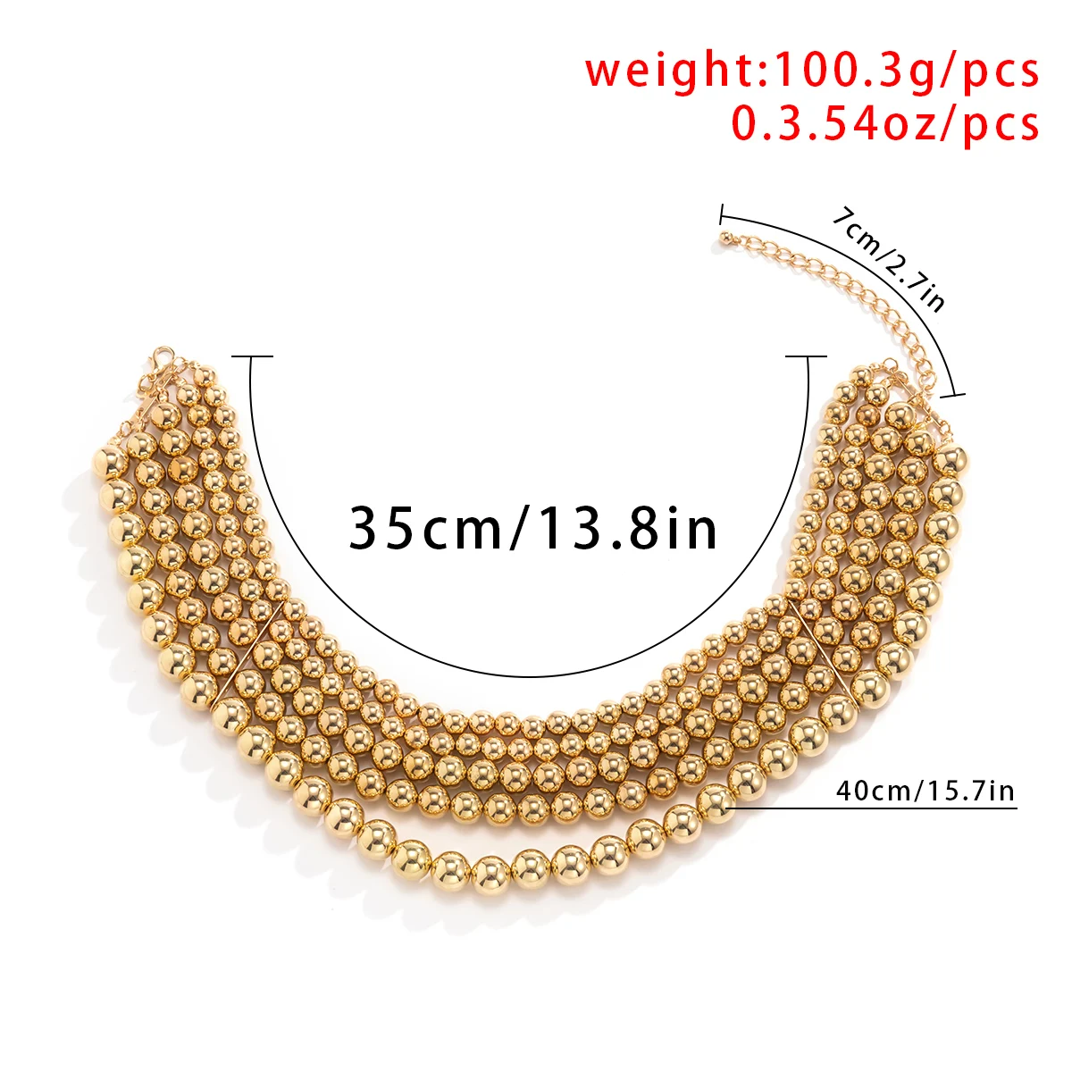 Ingemark Exaggerated Gypsy Chunky Thick Chain Necklace for Women Men Acrylic CCB Ball Bead Sweather Vintage Neck Jewelry Gift