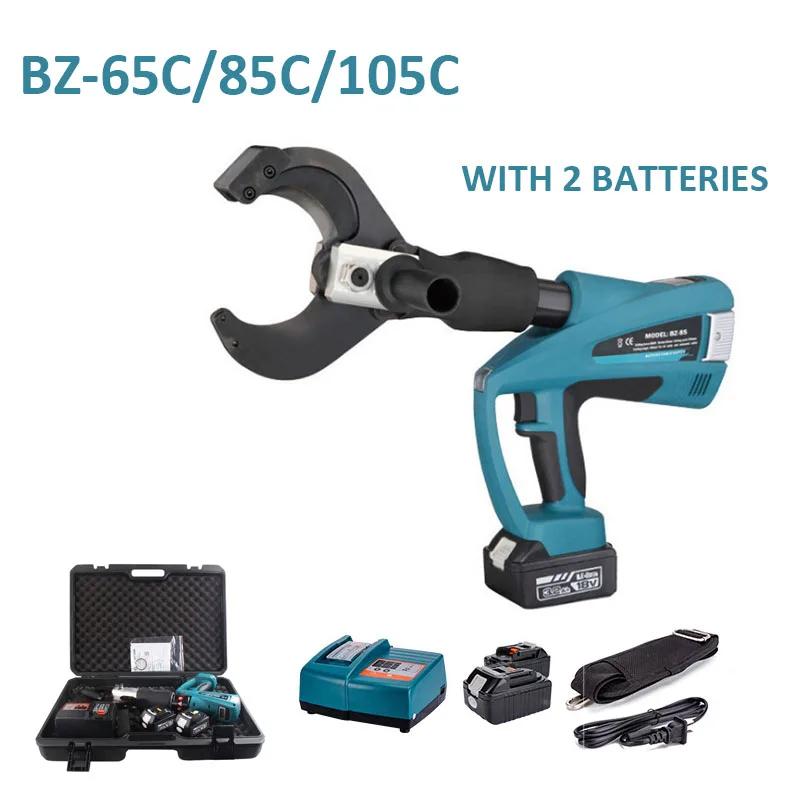 Rechargeable electric hydraulic cable cutter Wire and cable cutter LCD display with 2 18V lithium battery  BZ-65C/85C/105C