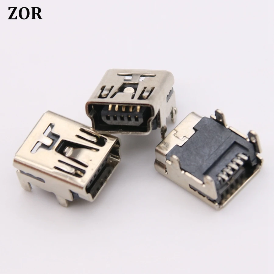 10pcs/lot for PS3 controller tablet Mini USB Data power dc jack 5 pin 5pin socket female Connector plug charger charging port