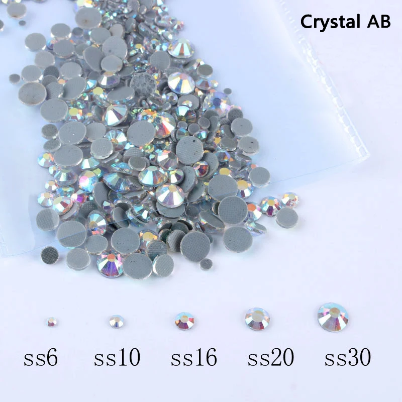 2000PCS Mix size Hotfix Rhinestone SS6-SS30 5 Sizes Separate Packing Flatback stones free shipping