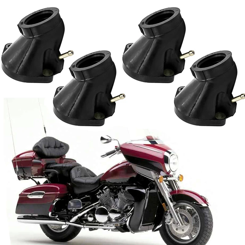 Colector de entrada de carburador, salida de arranque para Yamaha Royal Star 1300 Tour Classic 1996-2001, XVZ1300, paquete de 4 unidades, 96-01